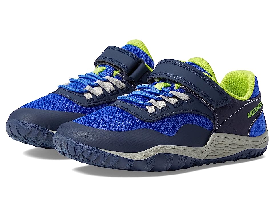 Merrell Kids Trail Glove 7 a/C (Little Kid/Big Kid) (Blue/Lime) Kid's Shoes Size 2.5 - Bellso